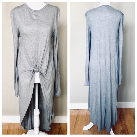 NWOT ZARA Front Knot High Low Gray TOP Blouse - Picture 8 of 8